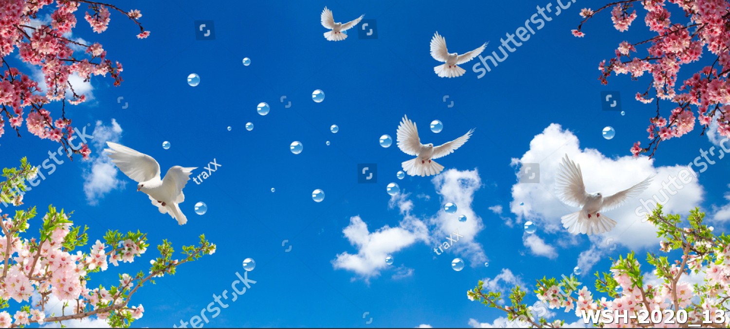 Dán trần hình hoa lá WSH-2020_13